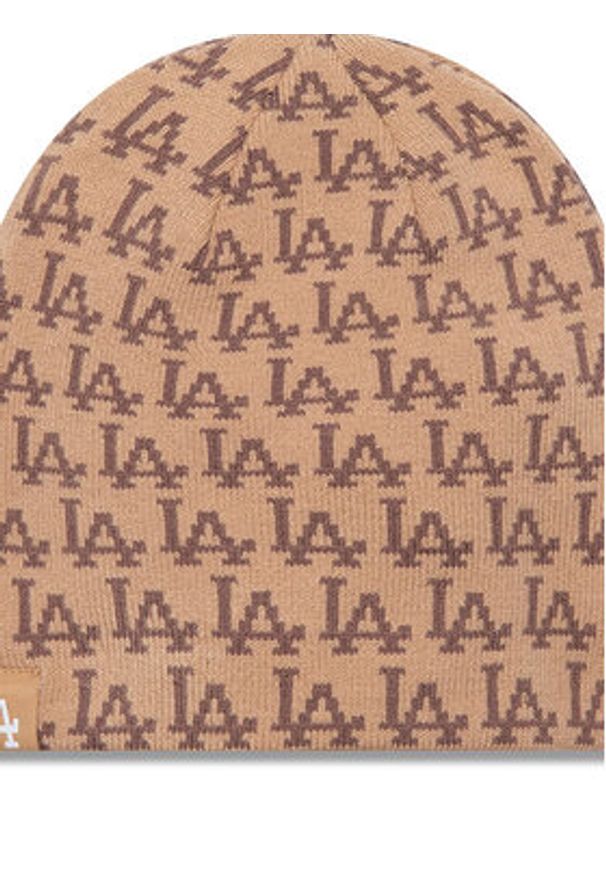 New Era Czapka Jacquard Skull Bean 60565440 Beżowy. Kolor: beżowy. Materiał: materiał