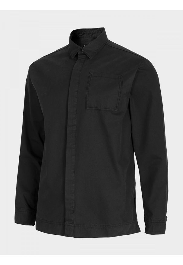 outhorn - Koszula męska. Typ kołnierza: kołnierzyk klasyczny. Materiał: jeans, bawełna. Długość rękawa: długi rękaw. Długość: długie. Styl: klasyczny