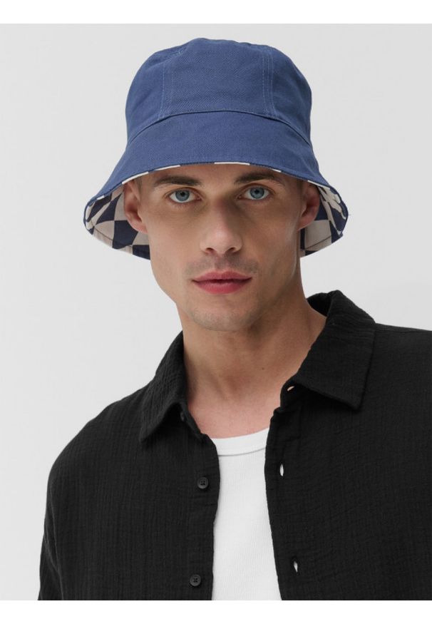 outhorn - Dwustronny kapelusz bucket hat męski - kolorowy. Materiał: materiał, tkanina, bawełna. Wzór: kolorowy