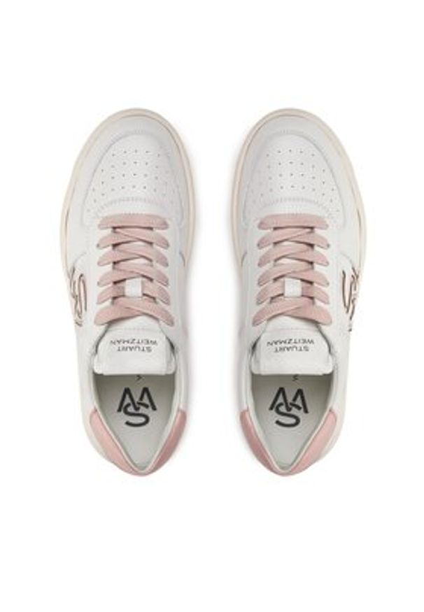 Stuart Weitzman Sneakersy Crtsde Lgo Snr SH305 Biały. Kolor: biały. Materiał: skóra