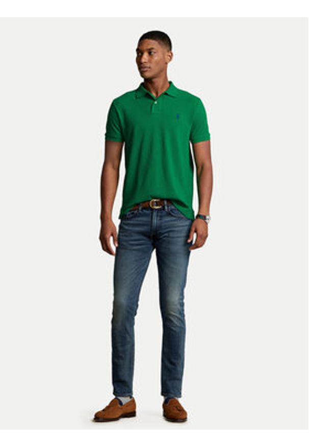 Polo Ralph Lauren Polo 710795080019 Zielony Slim Fit. Typ kołnierza: polo. Kolor: zielony. Materiał: bawełna