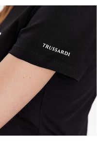 Trussardi Jeans - Trussardi T-Shirt Small Greyhound 56T00538 Czarny Regular Fit. Kolor: czarny. Materiał: bawełna