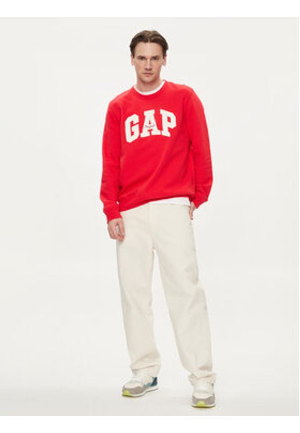 GAP - Gap Bluza 852079-08 Czerwony Regular Fit. Kolor: czerwony. Materiał: bawełna
