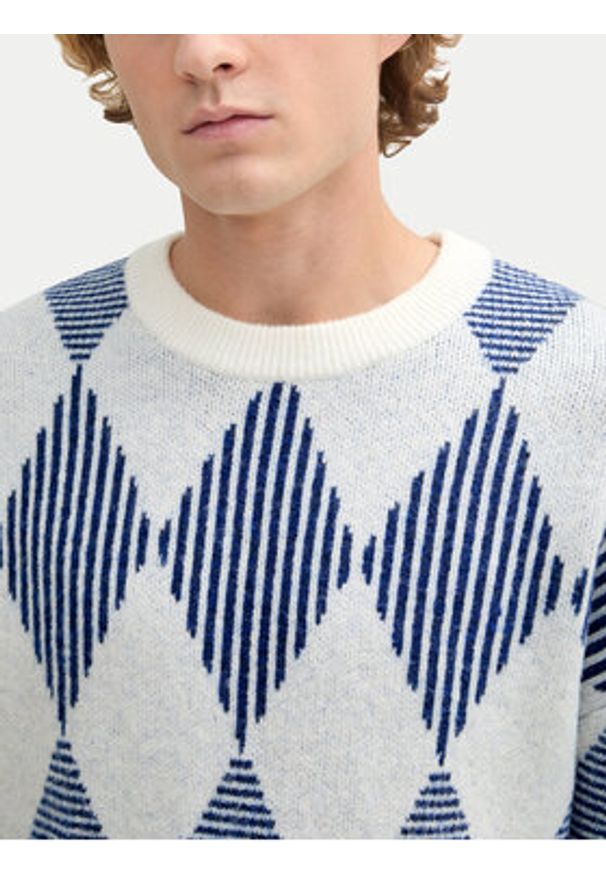 Tom Tailor Denim Sweter 1043026 Niebieski Regular Fit. Kolor: niebieski. Materiał: syntetyk