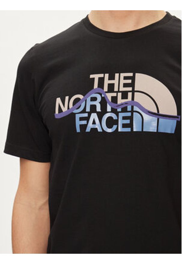 The North Face T-Shirt Mountain Line NF0A87NT Czarny Regular Fit. Kolor: czarny. Materiał: bawełna
