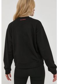 Karl Lagerfeld bluza bawełniana 221W1808 damska kolor czarny z aplikacją. Kolor: czarny. Materiał: bawełna. Wzór: aplikacja #4
