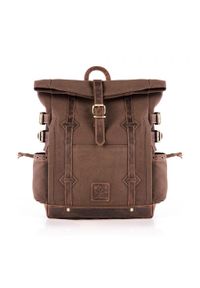 Plecak trekkingowy PAOLO PERUZZI T-40-BR brązowy. Kolor: brązowy. Materiał: materiał. Styl: vintage #1