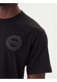 Versace Jeans Couture T-Shirt 79GAHT06 CJ00T Czarny Regular Fit. Kolor: czarny. Materiał: bawełna #4