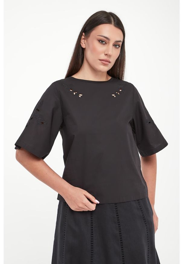 Weekend Max Mara - T-shirt damski ażurowy Targa WEEKEND MAX MARA. Wzór: ażurowy