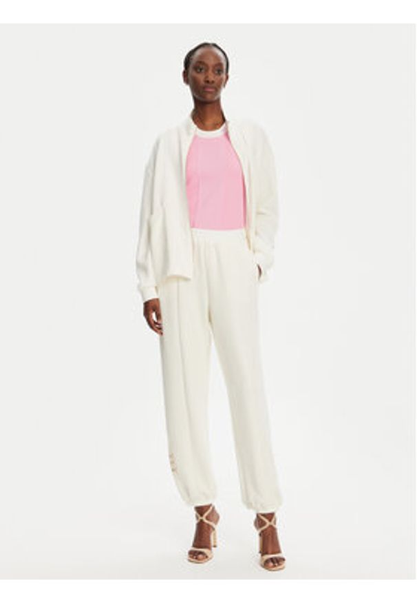 Liu Jo Sport Spodnie dresowe TA5229 J4869 Biały Relaxed Fit. Kolor: biały. Materiał: syntetyk