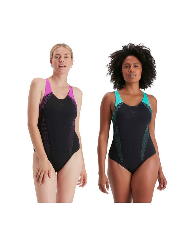 Strój Kąpielowy Speedo Plastisol Laneback – Czarno-różowy – Rozmiar 30. Kolor: czarny, brązowy, wielokolorowy