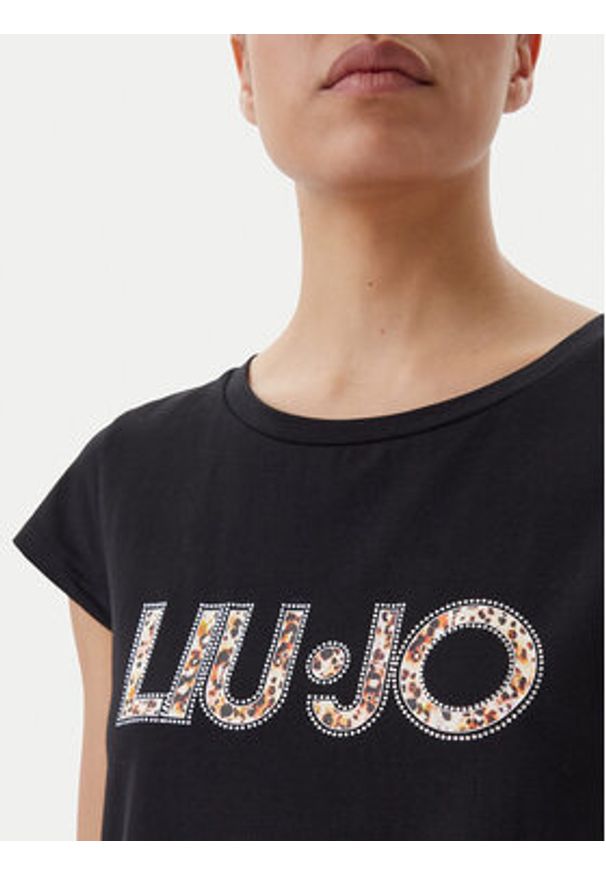 Liu Jo Beachwear Sukienka codzienna VA5194 JS003 Czarny Regular Fit. Okazja: na co dzień. Kolor: czarny. Materiał: bawełna. Typ sukienki: proste. Styl: casual