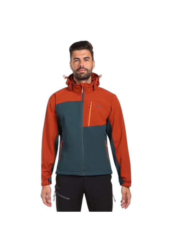 Kurtka wodoodporna Kilpi Ontavio. Kolor: zielony. Materiał: softshell. Sport: turystyka piesza