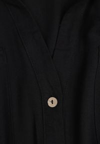 Renee - Czarna Koszulowa Sukienka z Bawełny z Wiązanym Paskiem i Podpinanymi Rękawami Cesela. Okazja: na co dzień. Kolor: czarny. Materiał: bawełna. Typ sukienki: koszulowe. Styl: boho, casual #7