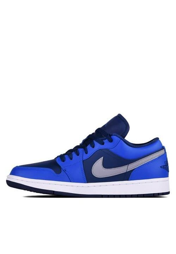 Buty do chodzenia damskie Nike Air Jordan 1 Retro Low. Zapięcie: sznurówki. Kolor: niebieski. Materiał: skóra. Szerokość cholewki: normalna. Model: Nike Air Jordan. Sport: turystyka piesza