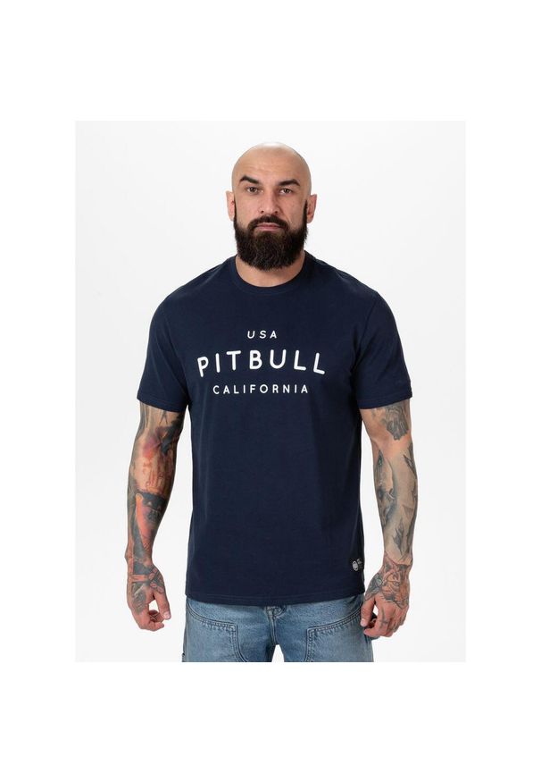 PITBULL - Koszulka bawełniana sportowa t-shirt dla dorosłych Garment Washed USA Cal. Kolor: niebieski, wielokolorowy, biały. Materiał: bawełna