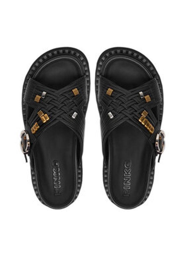 Pinko - PINKO Klapki Kate 09 SD0537 P003 Czarny. Kolor: czarny. Materiał: skóra