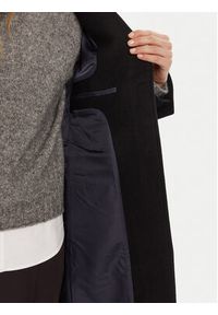 Calvin Klein Płaszcz wełniany LV044D558G Czarny Slim Fit. Kolor: czarny. Materiał: wełna