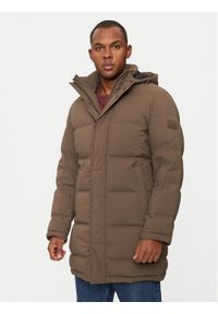 Hechter Paris Płaszcz zimowy 45017 142205 Khaki Regular Fit. Kolor: brązowy. Materiał: syntetyk. Sezon: zima