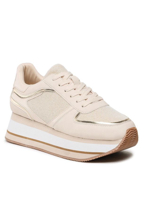 Sneakersy Clara Barson WS22266-01 Beige. Kolor: beżowy. Materiał: skóra