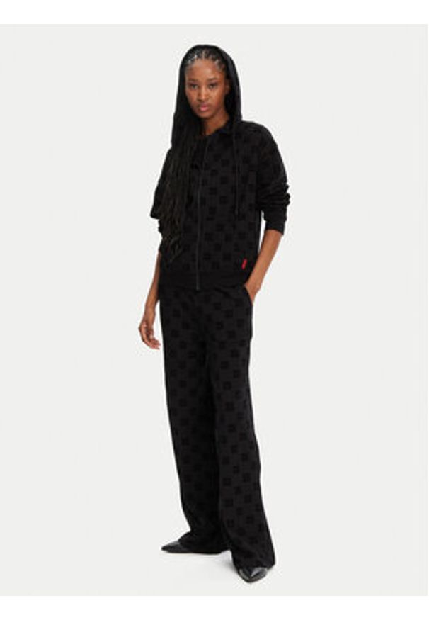 Hugo - HUGO Bluza Flokki 50531659 Czarny Relaxed Fit. Kolor: czarny. Materiał: bawełna