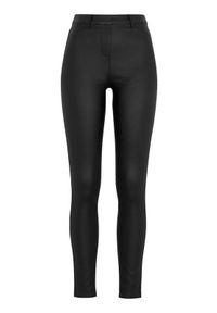 Cellbes Elastyczne spodnie z woskowaną powierzchnią Czarny female czarny 46. Okazja: na co dzień. Kolor: czarny. Materiał: guma, tkanina. Styl: elegancki, casual #1
