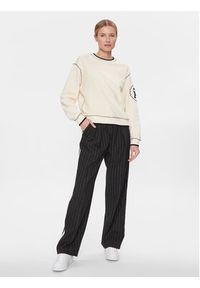 TOMMY HILFIGER - Tommy Hilfiger Spodnie materiałowe Relaxed Straight Pinstripe Pant WW0WW40513 Czarny Straight Fit. Kolor: czarny. Materiał: syntetyk #3