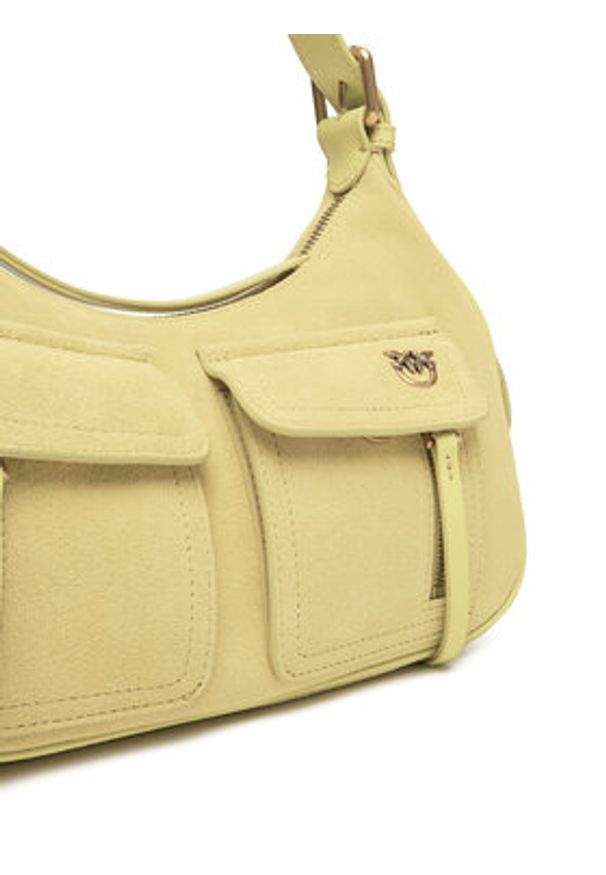 Pinko - PINKO Torebka Cargo Bag Classic PE 25 PLTT 102794 A29N Zielony. Kolor: zielony. Materiał: skórzane, zamszowe