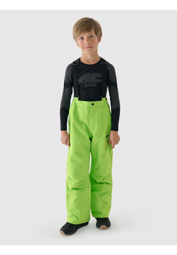 4f - 4F Spodnie narciarskie membrana 5000 chłopięce - zielone 122 (6-7 lat). Kolor: zielony. Materiał: tkanina, poliester, dzianina, materiał. Sezon: lato. Sport: narciarstwo