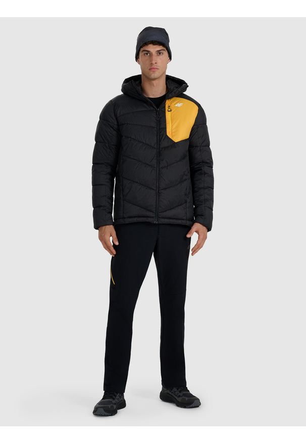 4f - 4F Kurtka puchowa trekkingowa z wypełnieniem Primaloft Silver męska - czarna XL. Kolor: czarny. Materiał: puch. Technologia: Primaloft. Sport: wspinaczka, turystyka piesza