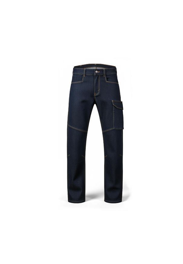 SOLOGNAC - Spodnie cargo jeans. Materiał: materiał, poliester, elastan, bawełna. Sport: outdoor