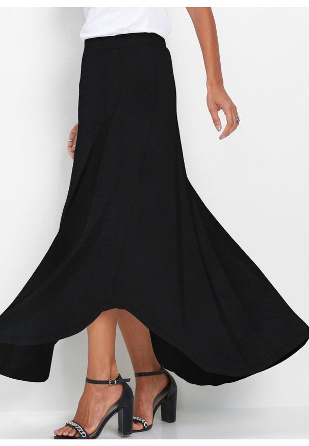 bonprix - Spódnica z dżerseju z mieszanki wiskozy. Kolor: czarny. Materiał: jersey, wiskoza. Styl: elegancki