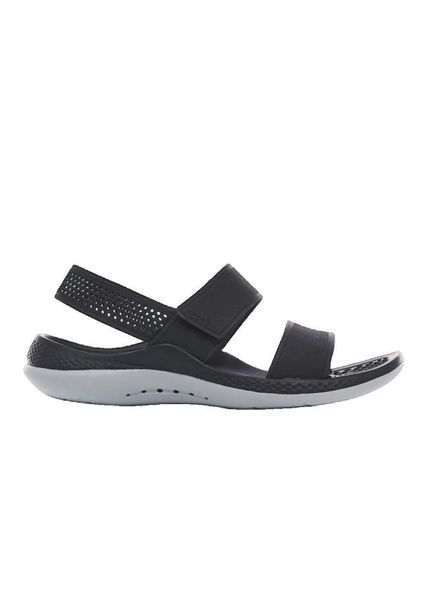 Sandały Kobieta Crocs Literide 360 Sandal czarny. Okazja: na plażę, na co dzień. Zapięcie: rzepy. Kolor: czarny, szary, wielokolorowy. Materiał: syntetyk, materiał. Sezon: lato. Styl: sportowy, casual, elegancki. Sport: turystyka piesza