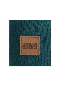 Urban Classics - Długa Czapka Z Naszywką Ze Sztucznej Skóry. Kolor: zielony, niebieski, wielokolorowy. Materiał: skóra. Wzór: aplikacja