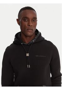 Karl Lagerfeld - KARL LAGERFELD Bluza 705039 554907 Czarny Regular Fit. Typ kołnierza: dekolt w karo. Kolor: czarny. Materiał: bawełna #4