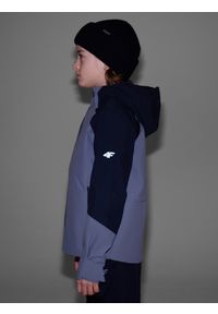 4f - 4F Kurtka trekkingowa membrana 5000 chłopięca - szara 134 (8-9 lat). Okazja: na co dzień. Kolor: szary. Materiał: dzianina, tkanina, materiał, hardshell, puch. Długość rękawa: raglanowy rękaw. Sezon: lato. Styl: casual, klasyczny #2