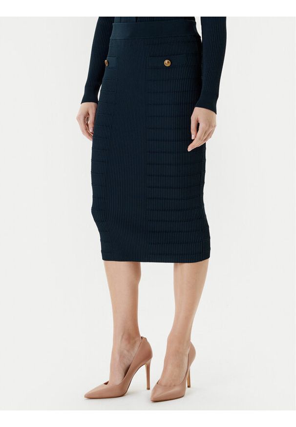 Guess Spódnica ołówkowa W5YD66 Z0130 Zielony Slim Fit. Kolor: zielony. Materiał: wiskoza