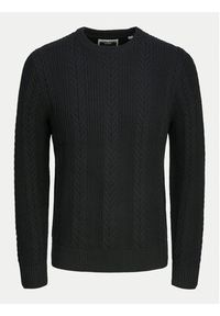 Jack & Jones - Jack&Jones Sweter 12261436 Czarny Regular Fit. Kolor: czarny. Materiał: bawełna