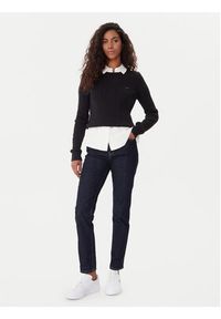 Tommy Jeans Sweter Cable Essential DW0DW22165 Czarny Regular Fit. Kolor: czarny. Materiał: bawełna