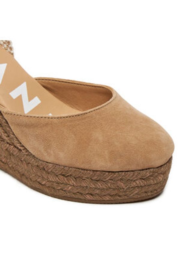 Manebi Espadryle Hamptons Wedge Espadrilles W 1.6 WV Brązowy. Kolor: brązowy. Materiał: zamsz, skóra