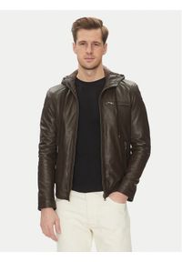 Serge Pariente Kurtka skórzana Ondo Brązowy Regular Fit. Kolor: brązowy. Materiał: skóra #1