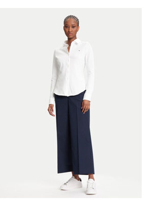 TOMMY HILFIGER - Tommy Hilfiger Spodnie materiałowe WW0WW45791 Granatowy Wide Leg. Kolor: niebieski. Materiał: lyocell