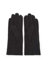 Wittchen - Damskie rękawiczki wełniane z rozetką. Kolor: czarny. Materiał: wełna. Wzór: aplikacja. Sezon: jesień, zima #3