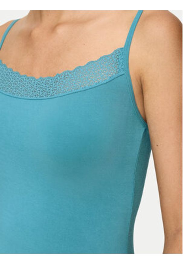 Triumph Top Feel Of Modal 10221654 Turkusowy Slim Fit. Kolor: turkusowy