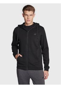 4f - 4F Bluza H4Z22-BLM353 Czarny Regular Fit. Kolor: czarny. Materiał: bawełna