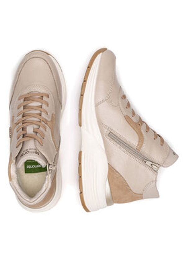 Remonte Sneakersy D6683-60 Beżowy. Kolor: beżowy. Materiał: skóra