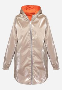 Born2be - Pomarańczowa Kurtka Dwustronna z Nieodpinanym Kapturem i Metalicznym Efektem Lirednil. Kolor: pomarańczowy. Wzór: gładki. Styl: elegancki #7