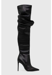 Steve Madden kozaki Vanguard damskie kolor czarny na szpilce SM11002589. Kolor: czarny. Szerokość cholewki: normalna. Obcas: na szpilce. Wysokość obcasa: średni #1