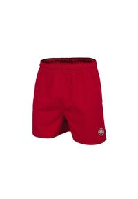 PITBULL - Spodenki męskie Pitbull Sportowe Performance Pro plus Small Logo II. Kolor: czerwony. Długość: krótkie. Sezon: lato