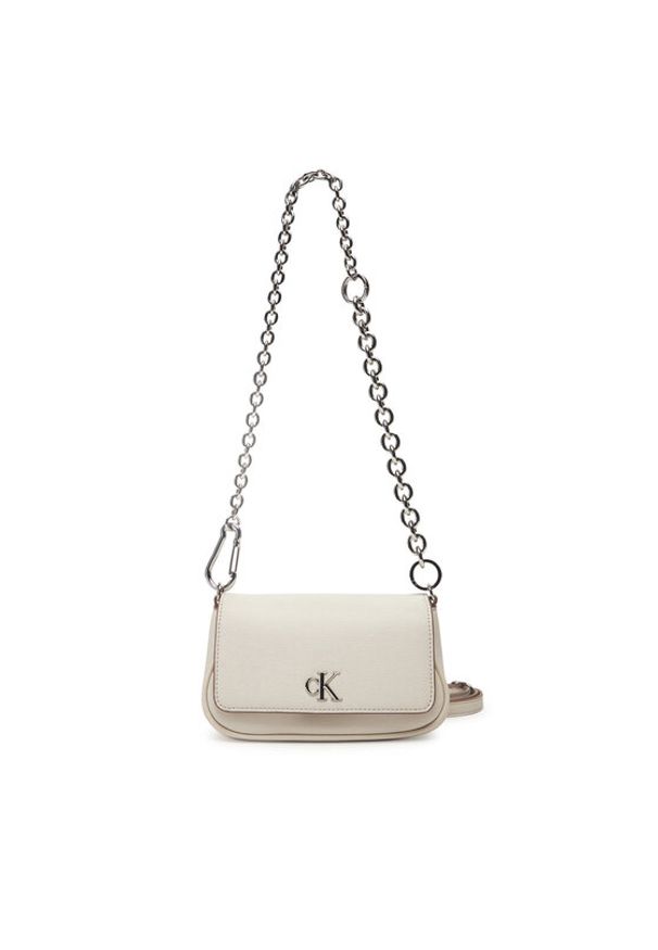Calvin Klein Jeans Torebka Minimal Monogram Shoulder Bag20 LV04K3134G Écru. Materiał: skórzane